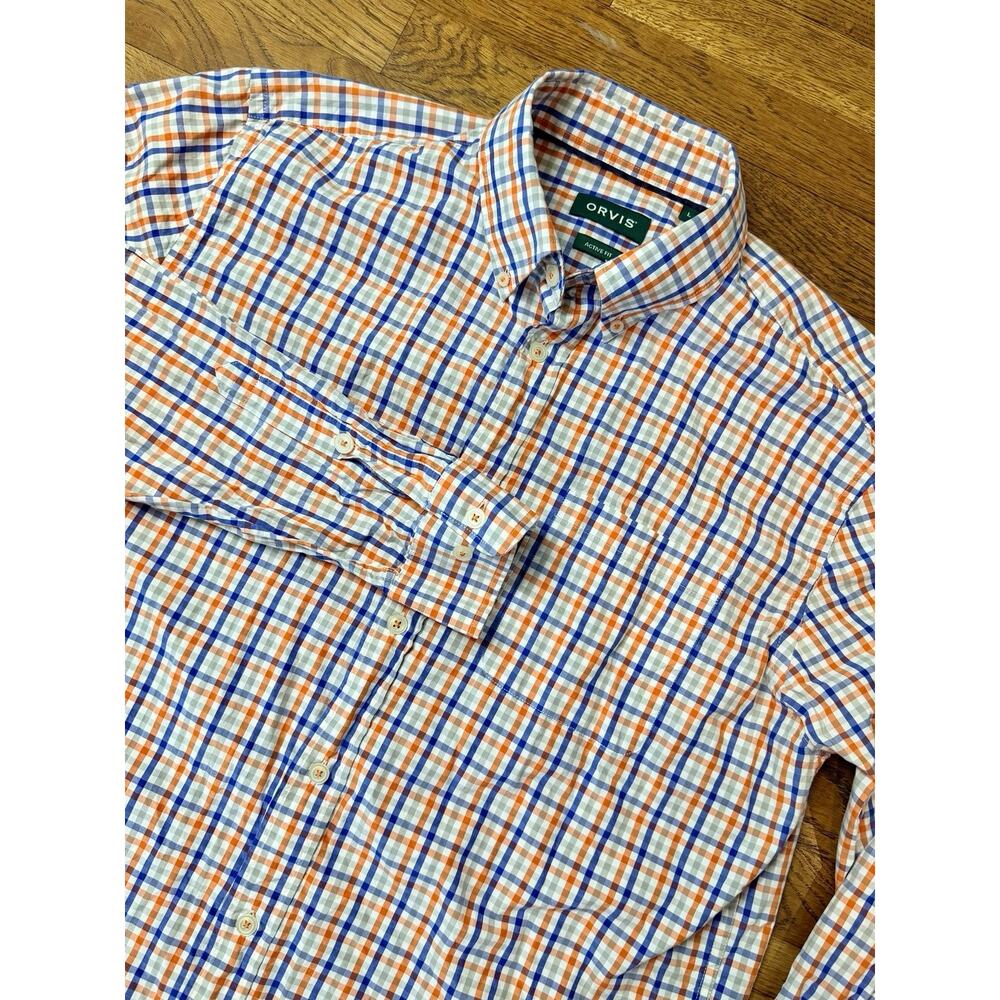 Orvis Heritage Wash‎ Long Sleeve Button Down Shirt Multi Gingham Check Men's L